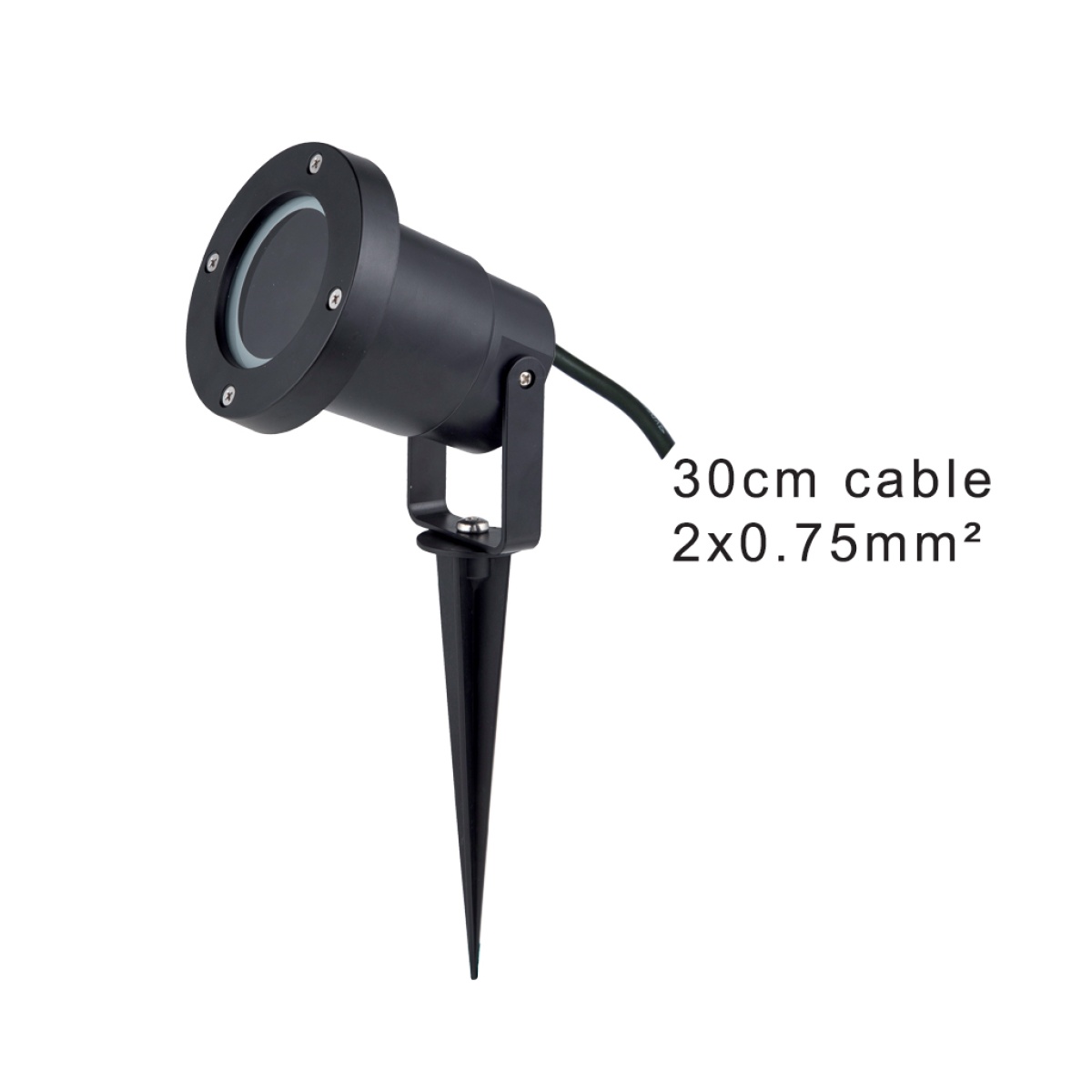 GK Κινητός Προβολέας Flash Λευκό IP65 GU10  MAX 7W  Seaside Class-ABS/PC/GLA 30cm 2*0.75mm2 καλώδιο - Image 3