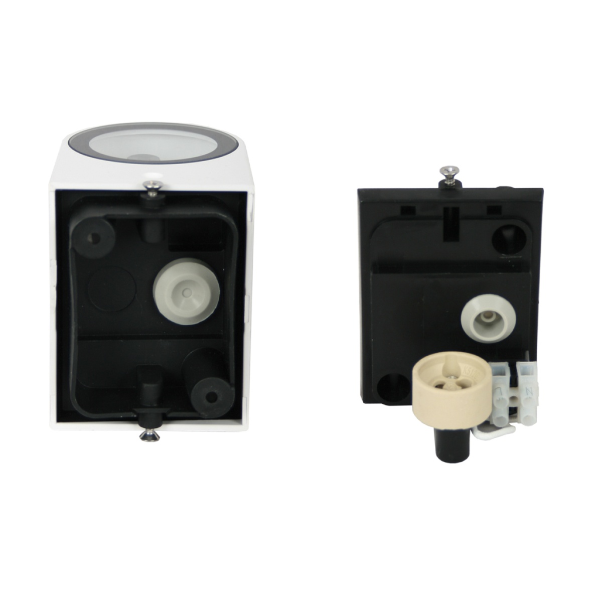 GK Επίτοιχο φωτιστικό Curba Ασημί IP44 GU10 max2Χ7W ABS+PC seaside class h16x7cm - Image 3