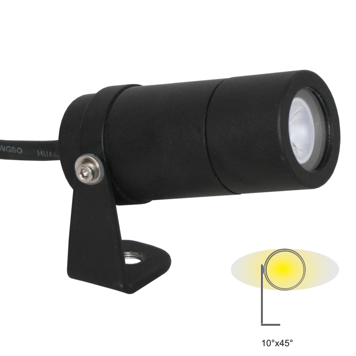 GK Φωτιστικό Minima Led Μαύρο 3W 3000K 10x45° οριζόντια έλλειψη IP65 d3.9 h9cm 3x1mm2 1m