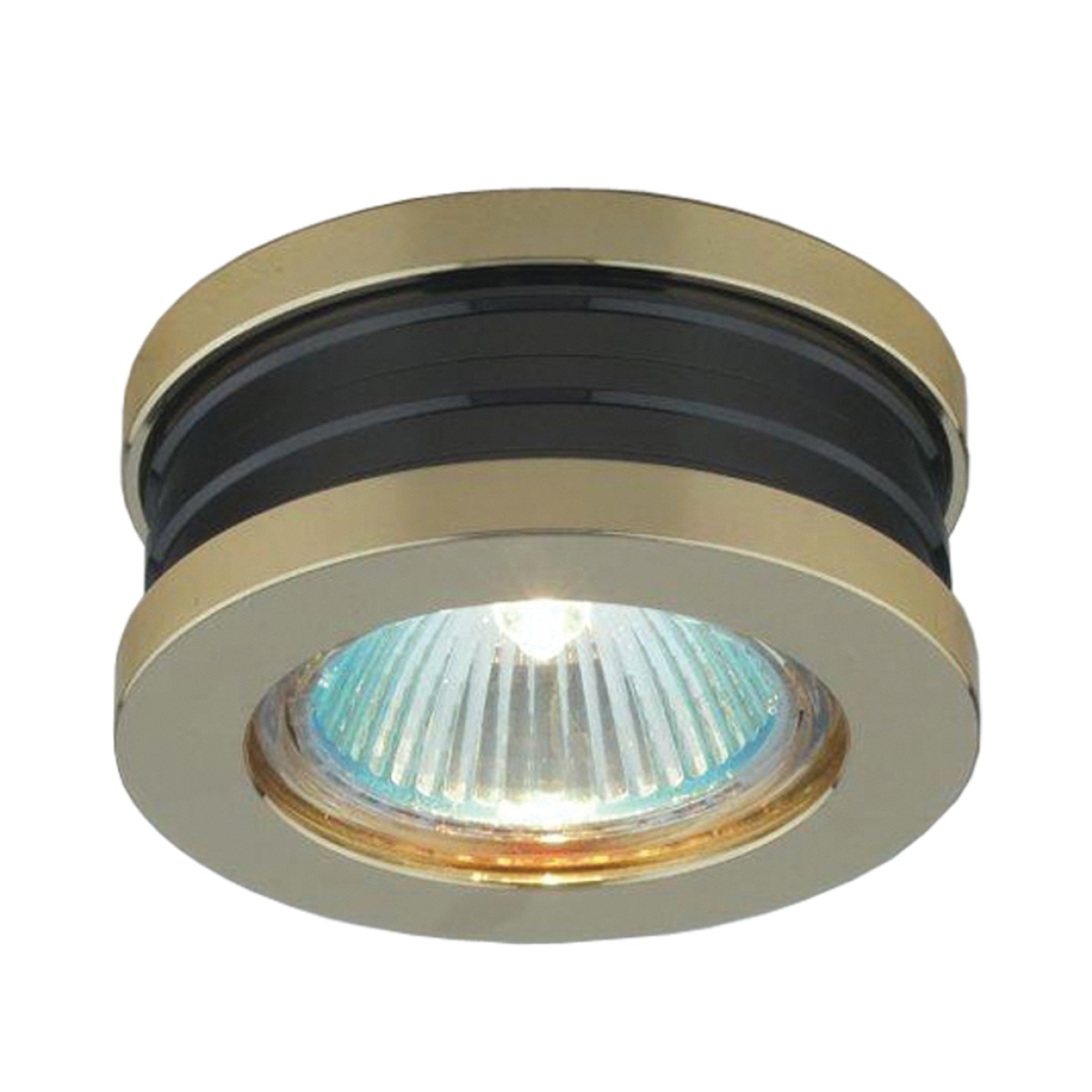GK Χωνευτό Φωτιστικό NC1160 BK Χρυσό/Μαύρο GU10 50W 220V h2d7.4cm Κοπή 6cm