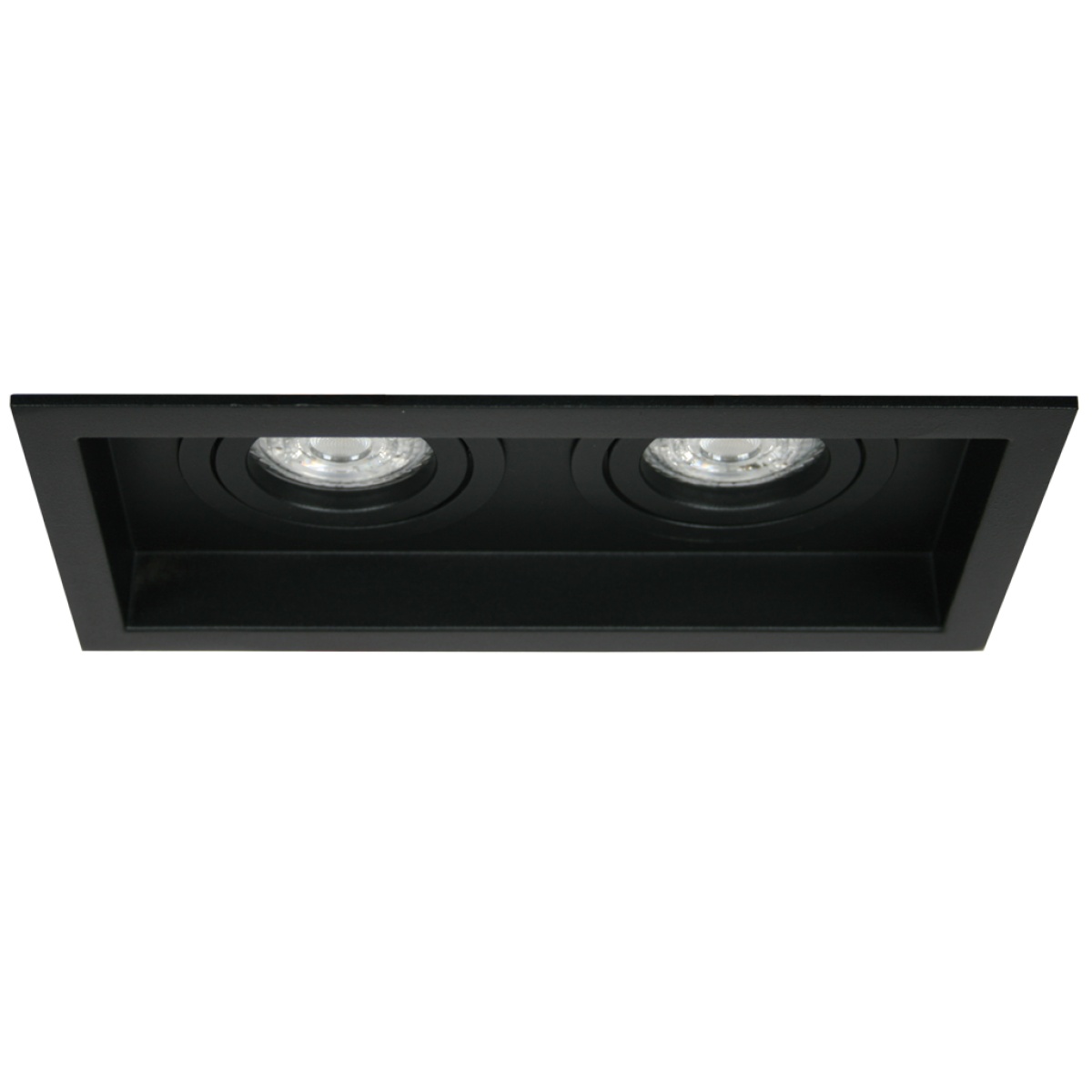GK Χωνευτό φωτιστικό Dos 2Χ50W Gu10 Μάυρο 45⁰(Sandy) 21x11cm