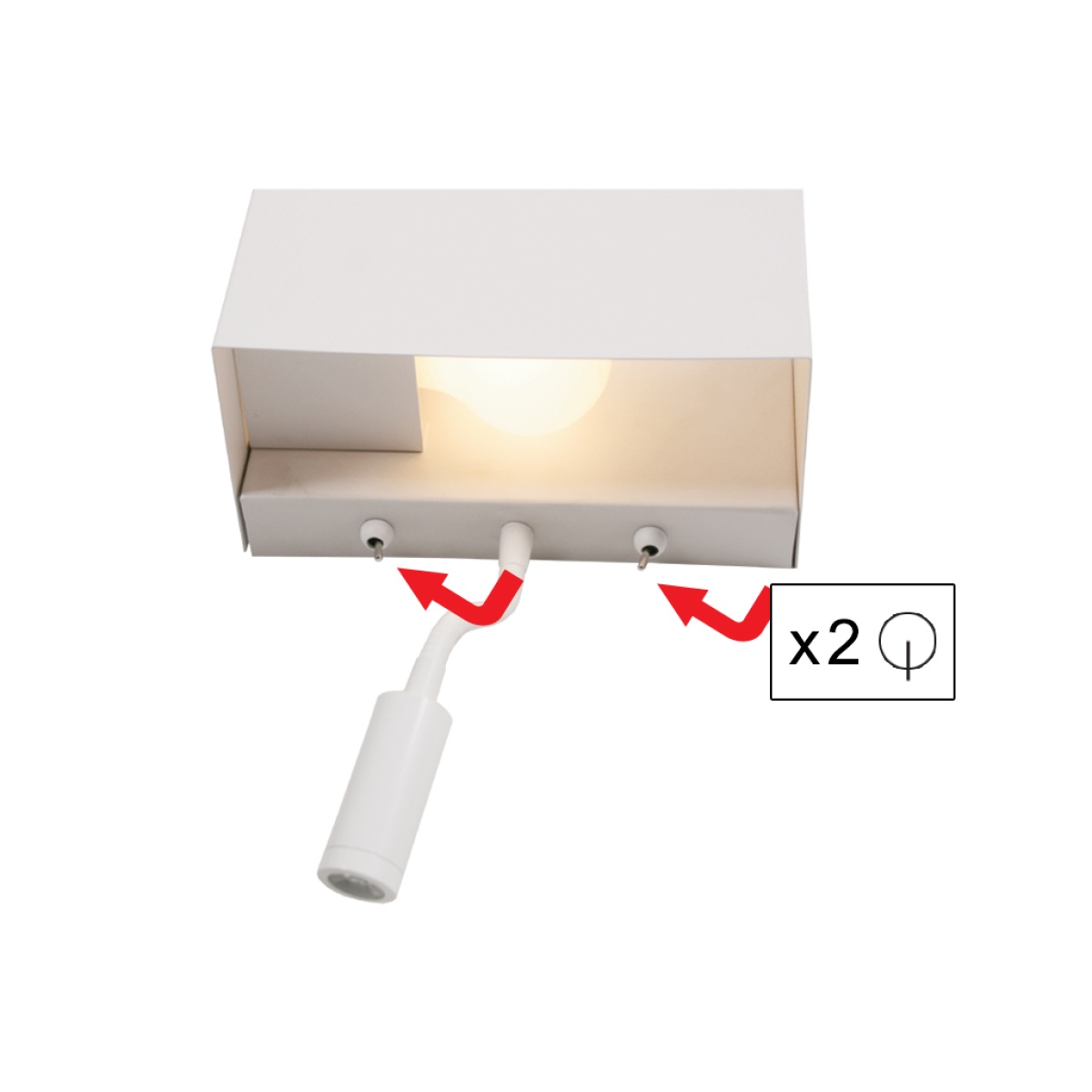 GK Απλίκα ARIA Λευκή 3W LED 3000K 30° & E27 18W A60 - Image 3