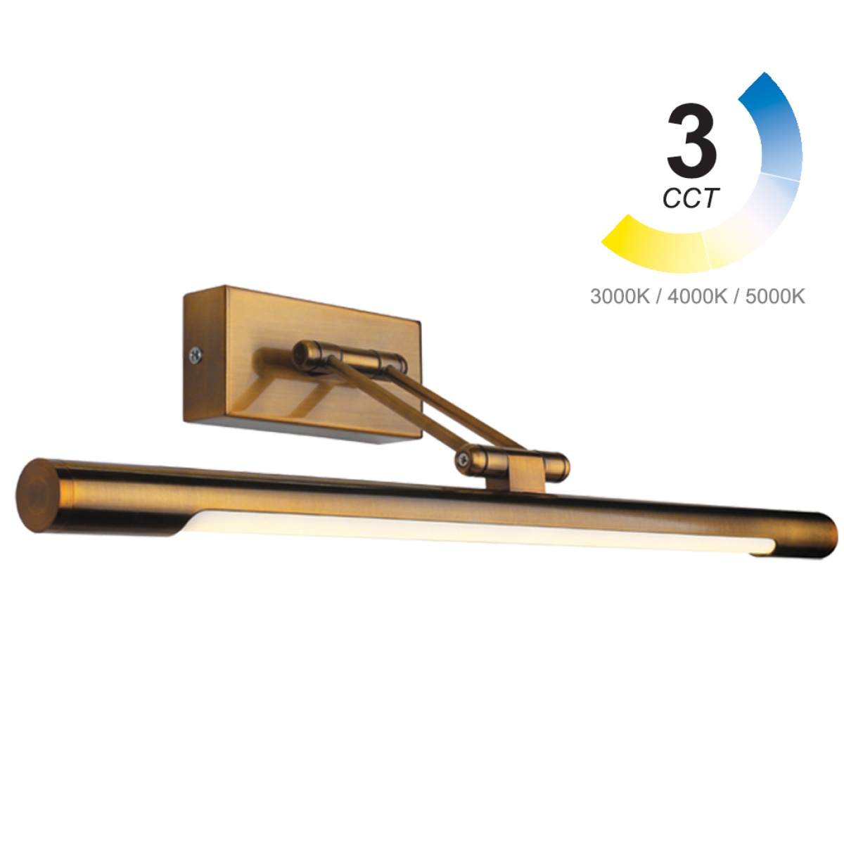 GK Φωτιστικό LED CANVAS 3CCT 8W 3000/4000/5000K AB MAT (49,5x15,5x5.5cm)180-260VAC IP20