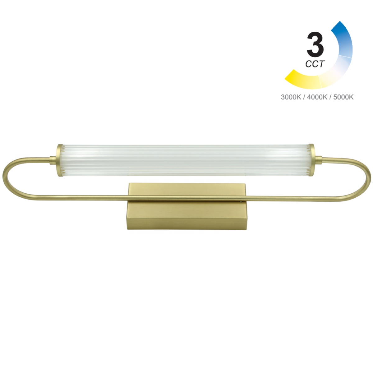 GK Φωτιστικό Led Liza 3CCT 12W 3000/4000/5000K Χρυσό Ματ IP44 (60*8*15cm) 110-277VAC - Image 3