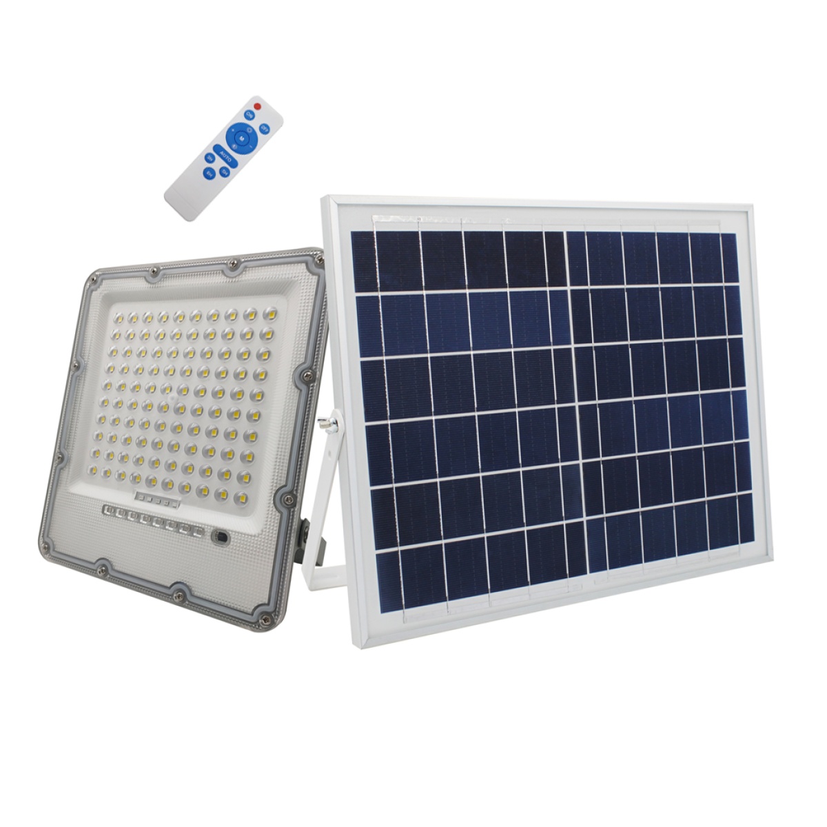 GK Ηλιακός προβολέας Ανθρακί Led Band 50W 6000K 5m Καλώδιο 12W Panel 9AhΜπαταρία 2300lmh24.5d20.4d4.2cm