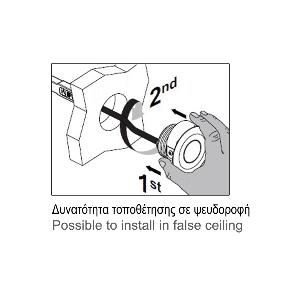 GK Χωνευτό Φωτιστικό Slide μάυρο 12W 24VDC Asymetric 3000K IP67 Alu με πλαστικό κουτί&1.5M 2x0.75mm2 - Image 3