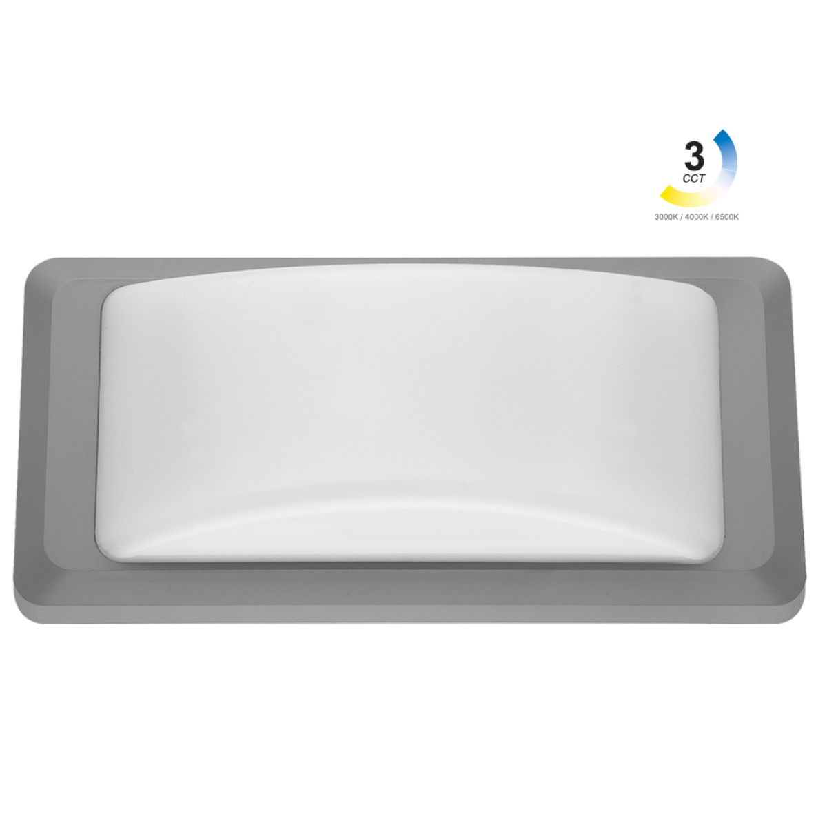 GK Φωτιστικό Arc 3CCT Led 12W 3000/4000/6500K IP65 Ασημί