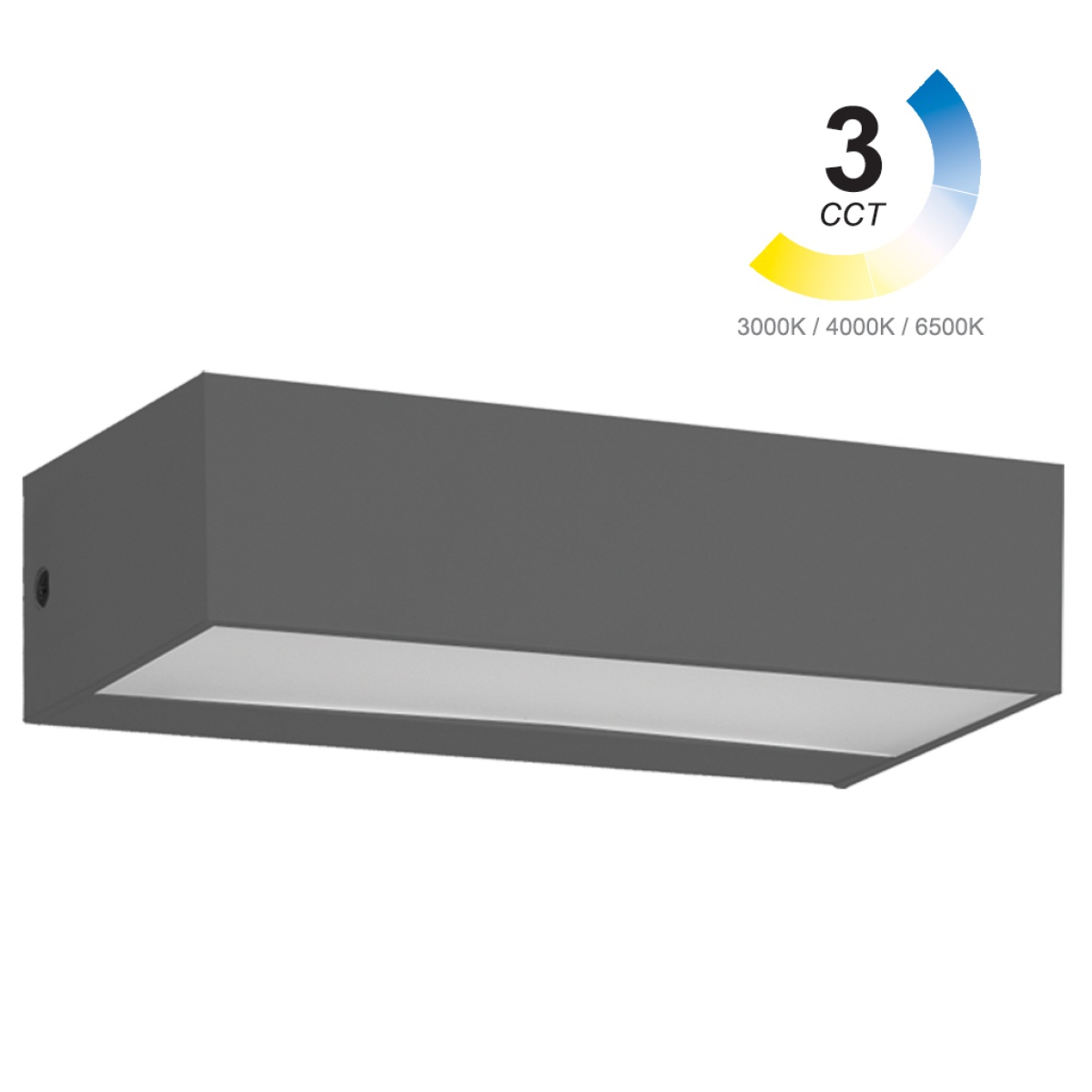 GK Επίτοιχο φωτιστικό Brick Led 9W Ανθρακί 3CCT Change 3000/4000/6500K IP65