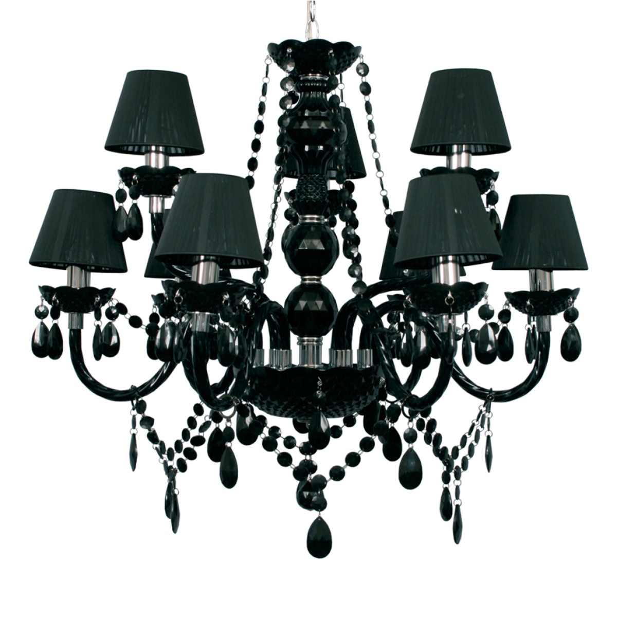 GK Πολυέλαιος BLACK 9xE14 Ακρυλικό (d.72-h.67cm)