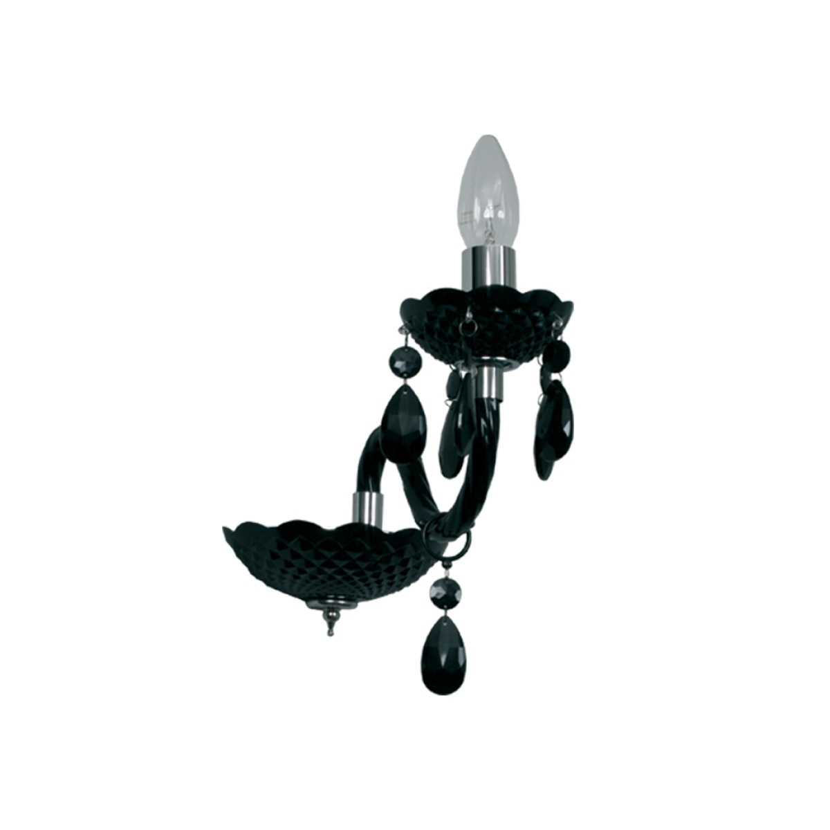 GK Επίτοιχο Φωτιστικό BLACK 1xE14 Ακρυλικό (l.15-h.32cm)
