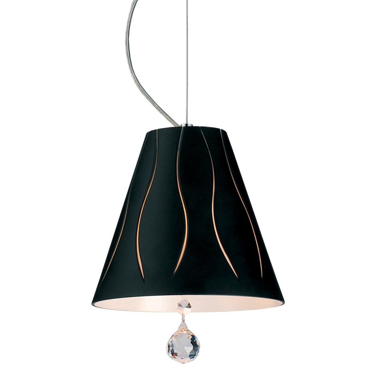 GK Κρεμαστό Φωτιστικό LUNA BLACK 1xE27  (d.24-h.23cm)
