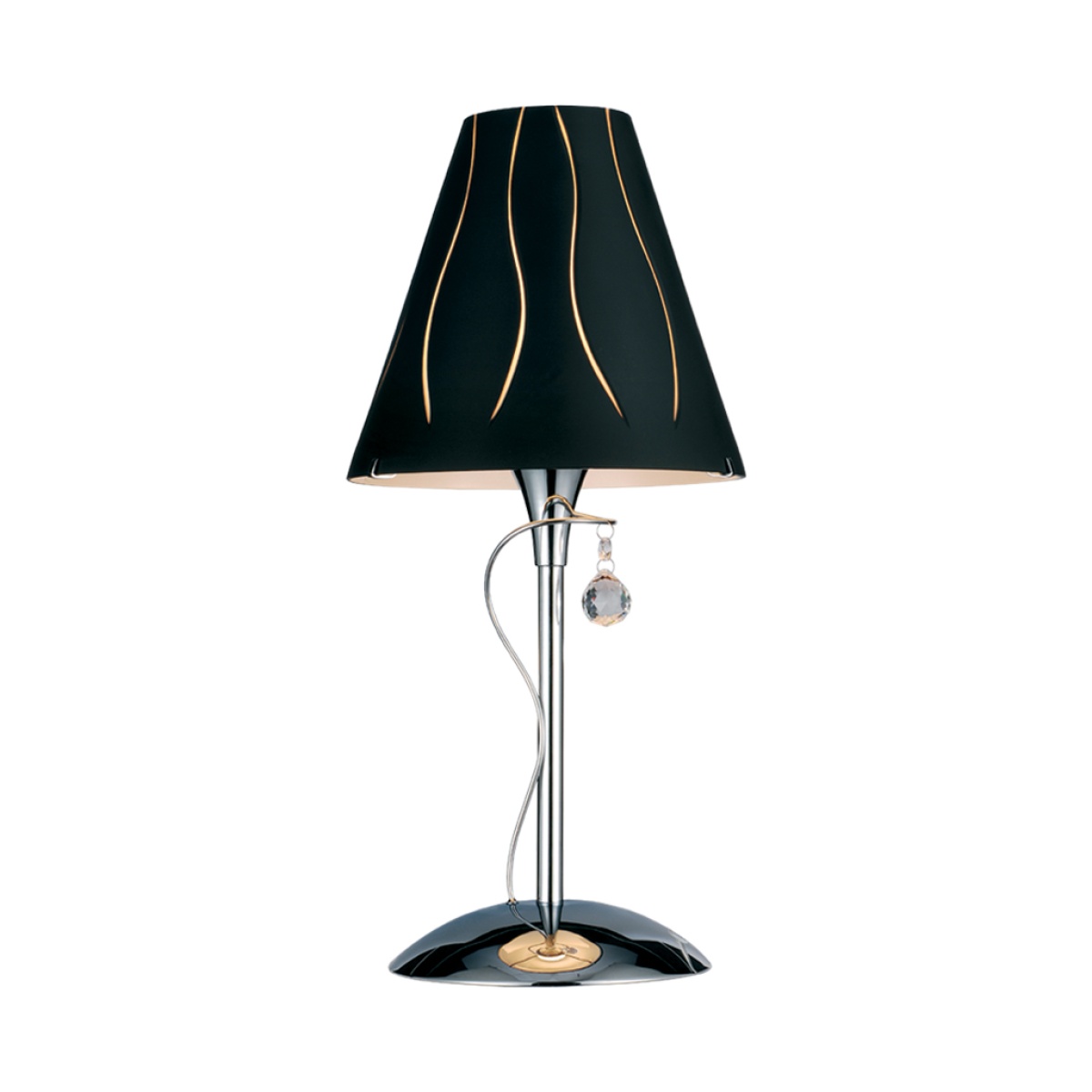 GK Επιτραπέζιο Φωτιστικό LUNA BLACK 1xE27 (d.20-h.52cm)