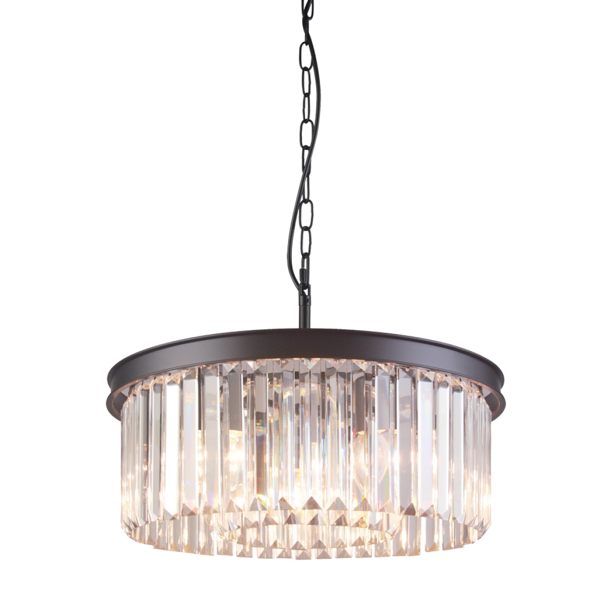 GK Κρεμαστό φωτιστικό CRYSTAL 4XE14 d45cm Μαύρο