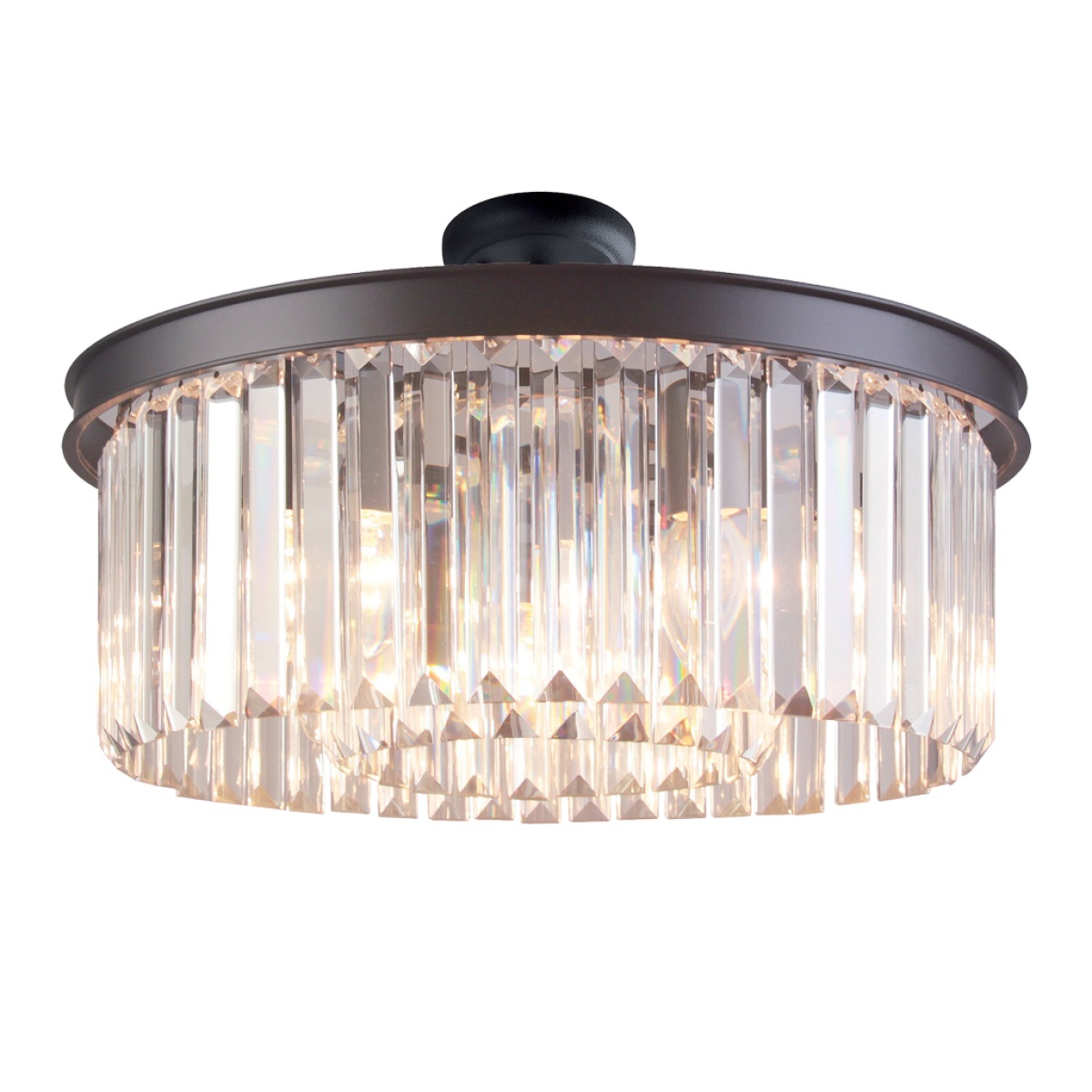 GK Φωτιστικό οροφής CRYSTAL 4XE14 d45cm Μαύρο