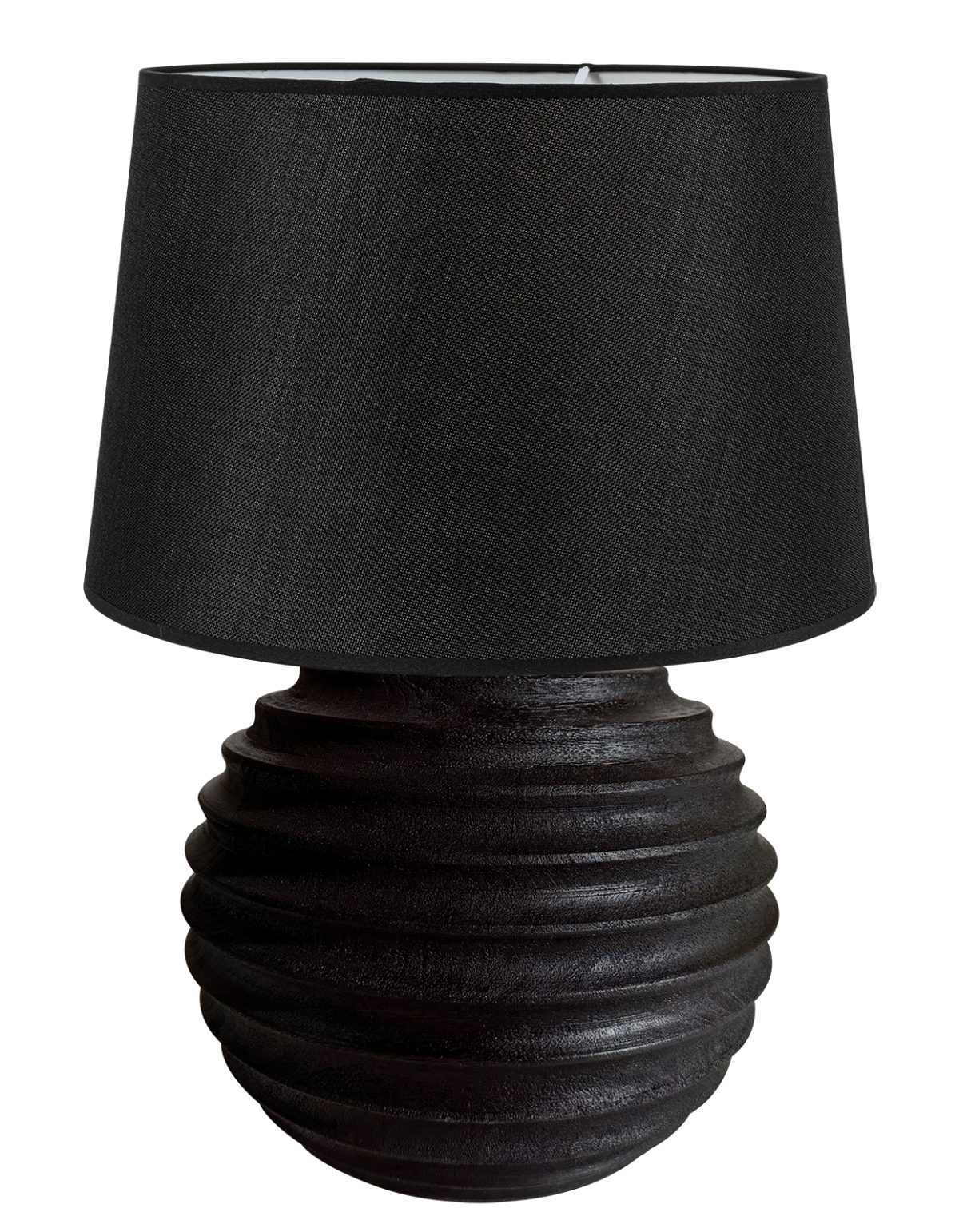 ARLIGHT TLI 6333  40 BK ΕΠΙΤΡΑΠΕΖΙΑ ΛΑΜΠΑ ΞΥΛΙΝΗ ΣΤΡΟΓΓΥΛΗ ΜΕ ΡΑΒΔΩΣΕΙΣ & ΑΜΠΑΖΟΥΡ ΜΑΥΡΟ 1ΧΕ27